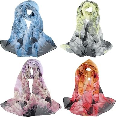 Lote de pashminas y fulares de colores para regalar en bodas de otoño o invierno.